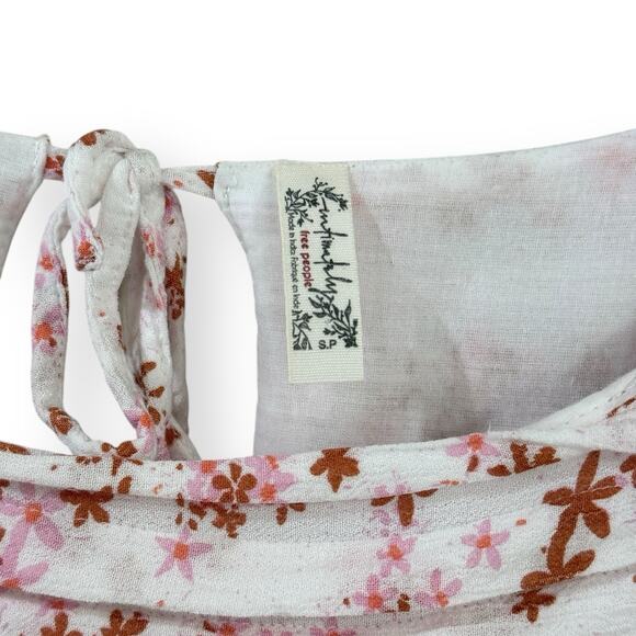 Free People Dessa Ivory Combo Thong Bodysuit Small Floral Print Boho Coquette - Picture 5 of 16